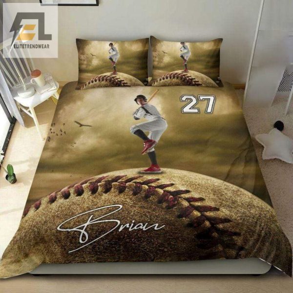 Hit A Homerun Custom Namenumber Baseball Duvet Set elitetrendwear 1