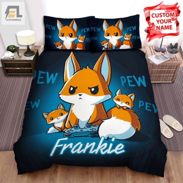 Funny Red Fox Gaming Duvet Cover Custom Cozy Bedding Set elitetrendwear 1