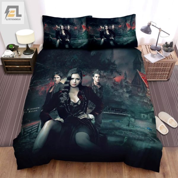 Sleep With Damon Funny Campus Poster Duvet Cover Set elitetrendwear 1