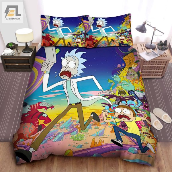 Comfy Rick Morty Monster Escape Duvet Sets Fun Unique elitetrendwear 1