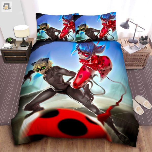 Whimsical Ladybug Cat Noir Duvet Cozy Unique Bedding Fun elitetrendwear 1