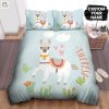 Llama Cactus Cartoon Duvet Personalized Fun Bedding Set elitetrendwear 1