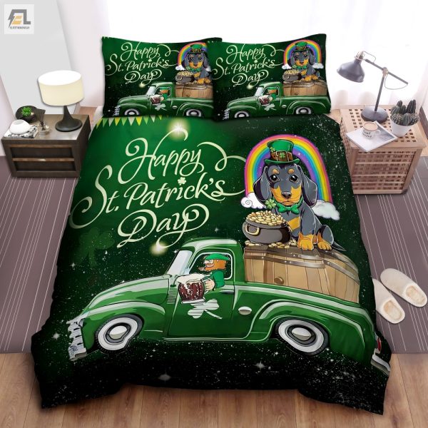 Lucky Doxie St. Patricks Day Duvet Cozy Fun Bedding elitetrendwear 1