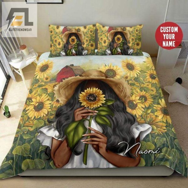 Sunflower Sass Custom Name Duvet For Badass Black Girls elitetrendwear 1