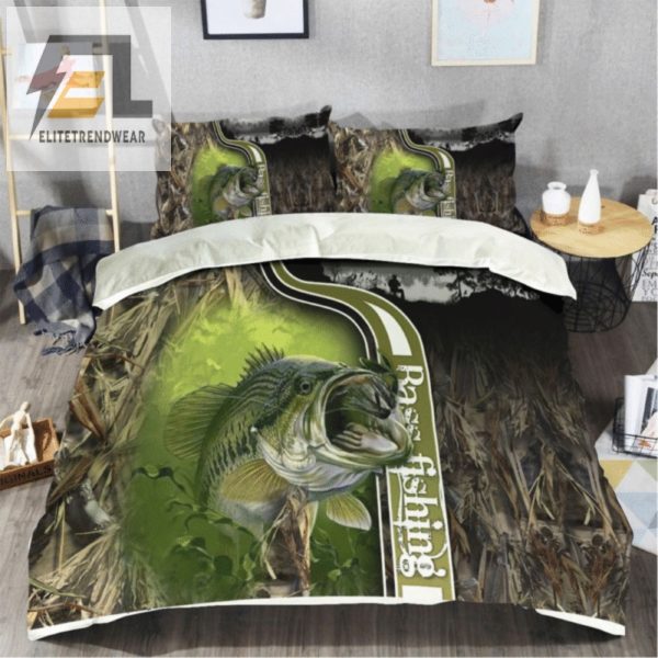 Hooked On Comfort Hilarious Bass Fishing Bedding Sets elitetrendwear 1