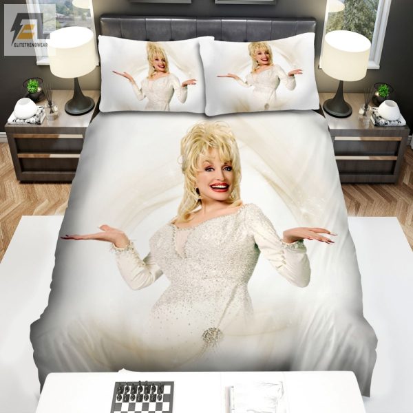 Sleep Like A Queen Dolly Parton White Dress Duvet Set elitetrendwear 1