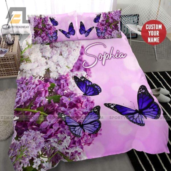 Flutter In Comfort Custom Name Butterfly Duvet Set elitetrendwear 1