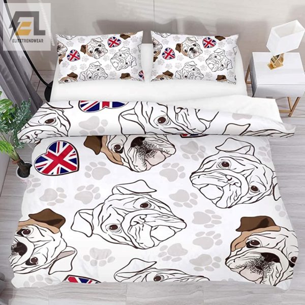 Snuggle Up With A Bulldog Funny Cozy Duvet Covers elitetrendwear 1