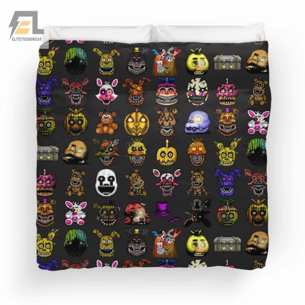 Quirky Freddys Pixel Art Bed Set Sleep With A Grin elitetrendwear 1