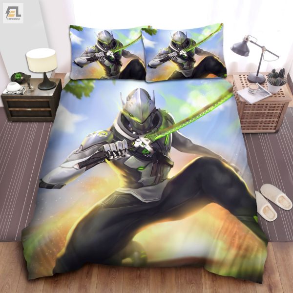 Dream Deflecting Genji Overwatch Chrome Duvet Set Fun elitetrendwear 1