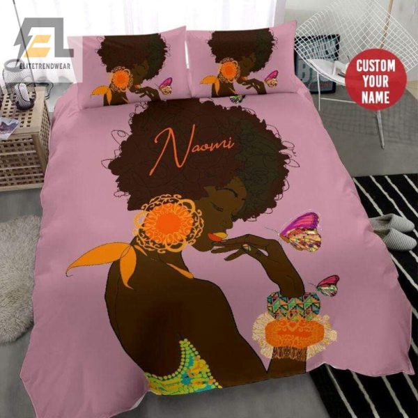 Funky Afro Lip Butterfly Custom Duvet Sleep In Style elitetrendwear 1