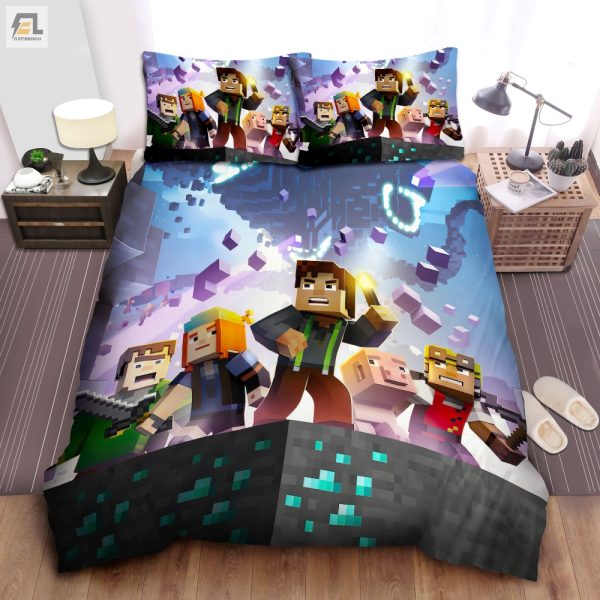 Dream In Pixels Funny Minecraft Collapsed World Bedding Set elitetrendwear 1