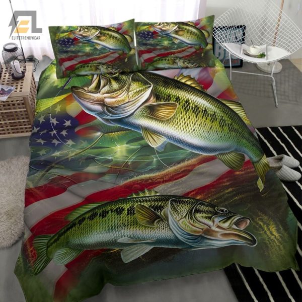 Reel Patriotic Comfy Fish Flag Duvet Cover Sets elitetrendwear 1