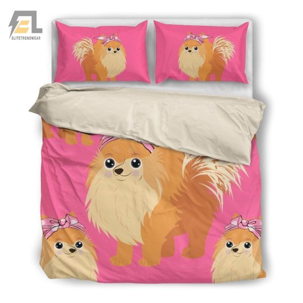 Snuggle Up With A Pawsome Pomeranian Duvet Cover Set elitetrendwear 1