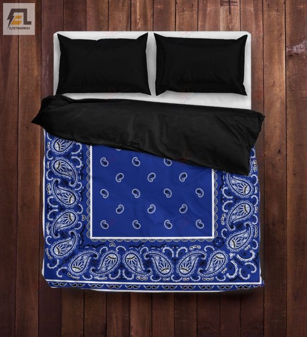 Sleep Like A King Royal Blue Bandana Duvet Set Cozy Fun elitetrendwear 1