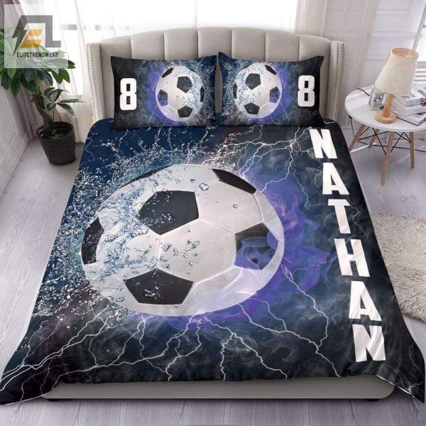 Kick Dreams Fire Nights Custom Name Soccer Duvet Sets elitetrendwear 1