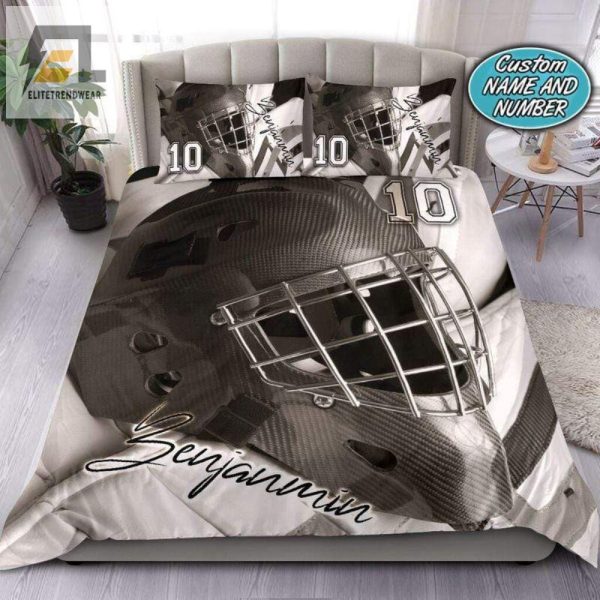 Sleep Like A Goalie Custom Name Hockey Duvet Set elitetrendwear 1