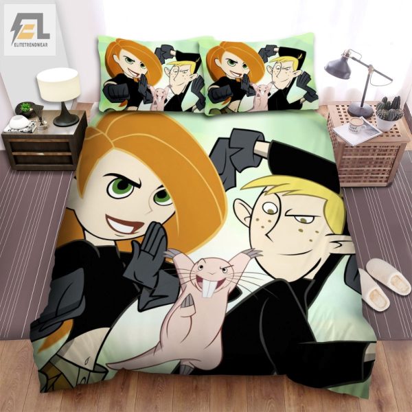 Sleep Like A Spy Kim Possible Ron Rufus Duvet Set elitetrendwear 1