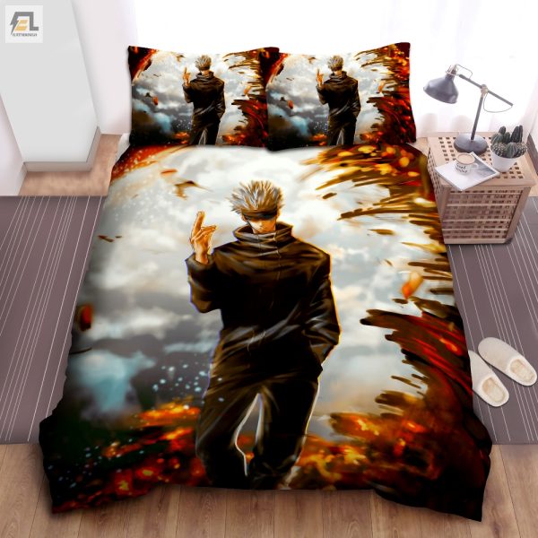 Sleep Like Gojo Satoru Comfy Jjk Duvet Sets On Fire elitetrendwear 1