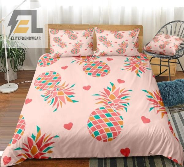 Tickled Pink Pineapple Duvet Cozy Quirky Bedroom Sets elitetrendwear 1