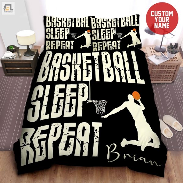 Dream Dunk Personalized Funny Basketball Bedding Set elitetrendwear 1