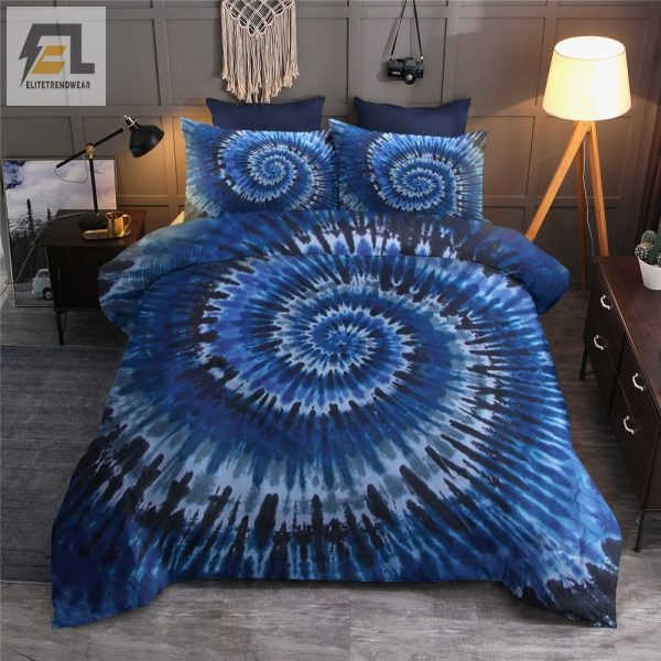 Sleep In Style Groovy Blue Tie Dye Duvet Set Fun Comfy elitetrendwear 1