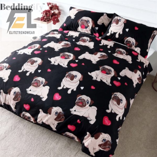 Snuggle Up With Pug Love Comfy Cute Duvet Sets elitetrendwear 1