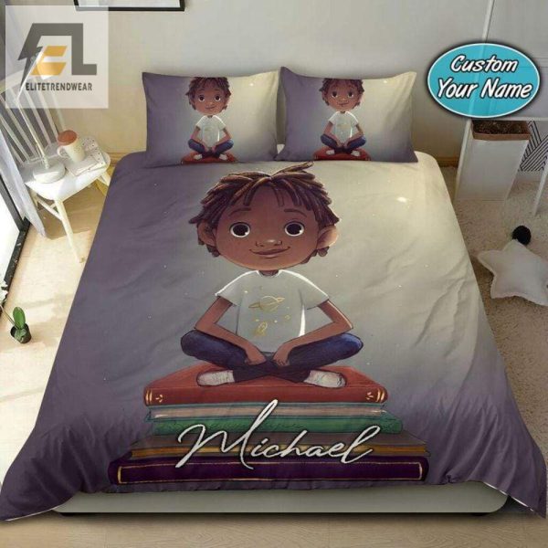 Bookworm Black Boy Duvet Coziest Custom Bedding Sets elitetrendwear 1