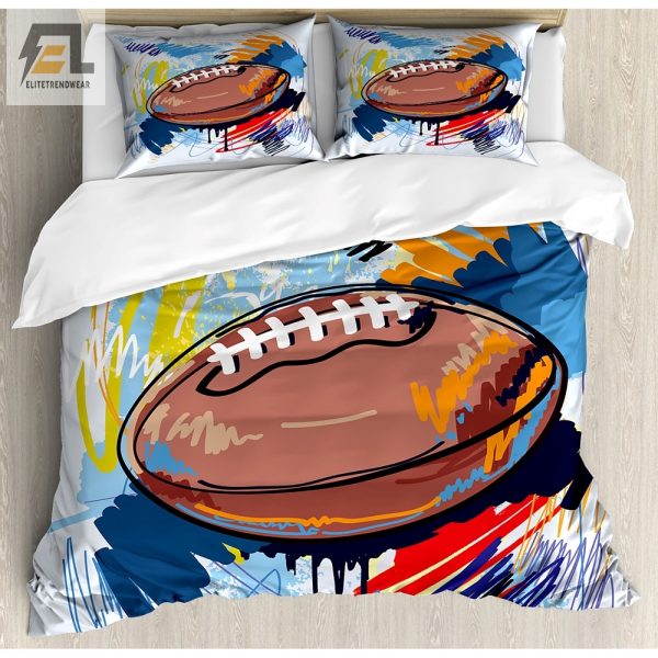 Touchdown Snooze Comfy Football Watercolor Bedding Set elitetrendwear 1