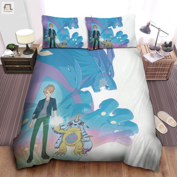 Cozy Up With Yamato Gabumon Unique Digimon Duvet Set elitetrendwear 1