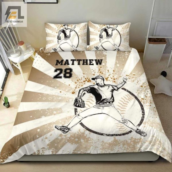 Hit A Homerun In Sleep With Custom Name Baseball Bedding elitetrendwear 1