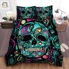 Trippy Turquoise Skull Duvet Set Sleep With A Smile elitetrendwear 1