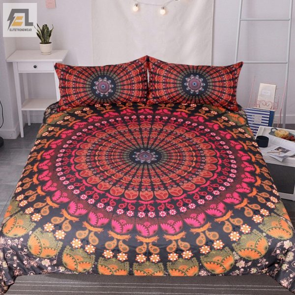 Dream Wild Hippy Dippy Floral Mandala Duvet Set elitetrendwear 1