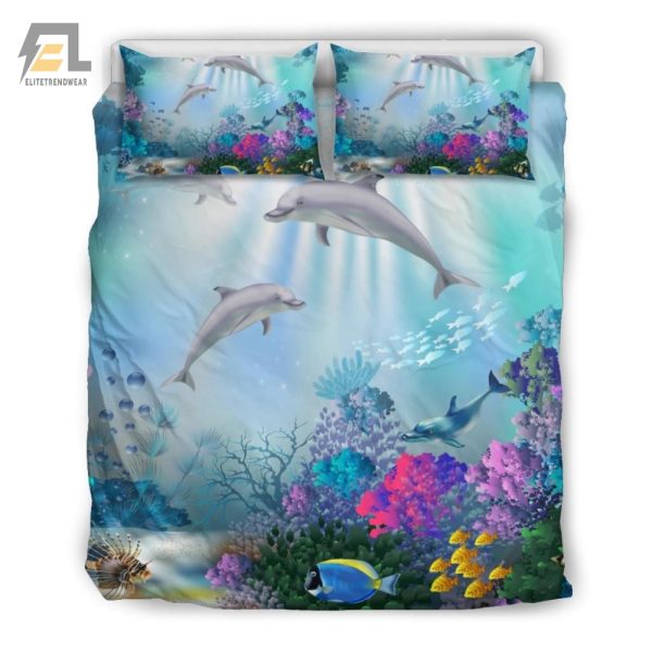 Dolphins Play Duvet Dive Into Comfiness Sea Dreams elitetrendwear 1