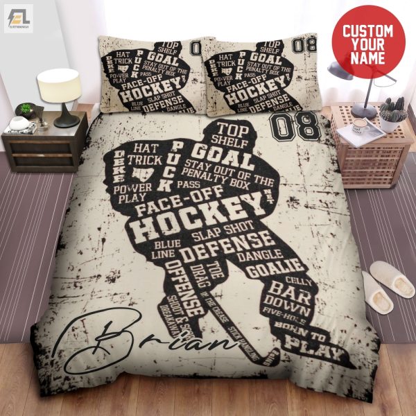 Quirky Ice Hockey Bedding Snuggle In With Winning Words elitetrendwear 1