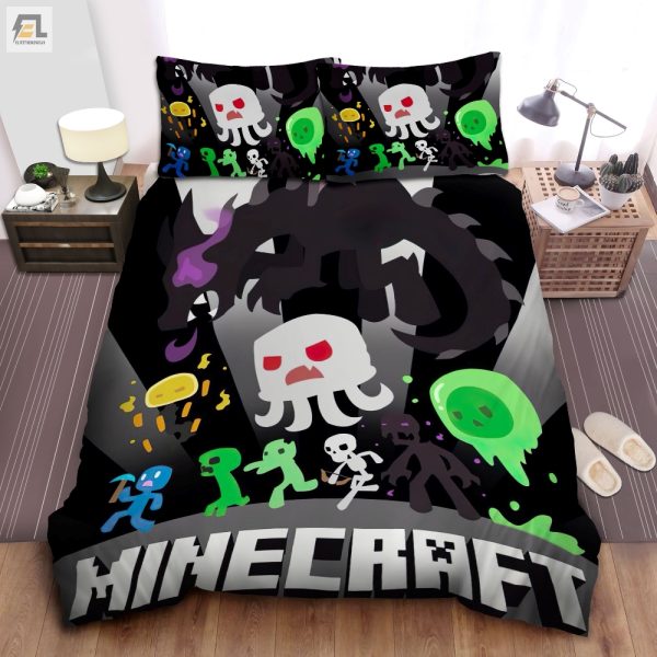 Evade Creepers In Comfort Fun Minecraft Monster Duvet Set elitetrendwear 1