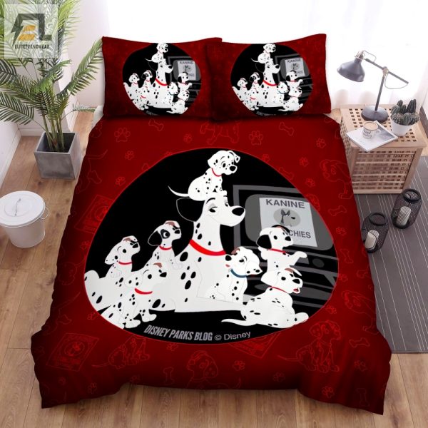 Snuggle With 101 Spots Quirky Red Dalmatians Duvet Set elitetrendwear 1