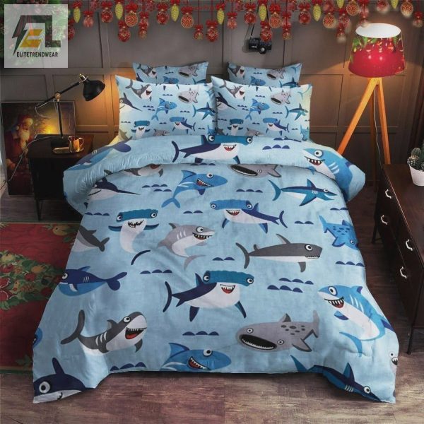 Funny Shark Smiles Duvet Perfect Unique Gift For Shark Lovers elitetrendwear 1