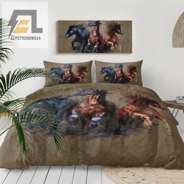 Gallop To Sleep Hilarious 3D Horse Duvet Bedding Sets elitetrendwear 1