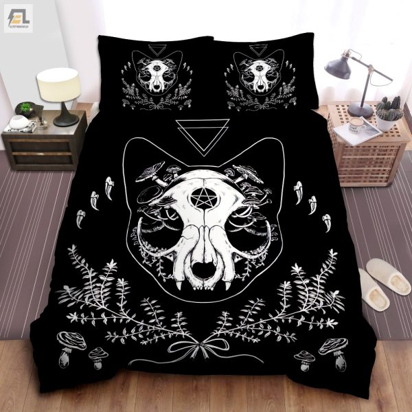 Enchant Your Sleep Witchy Cat Mushroom Duvet Set elitetrendwear 1