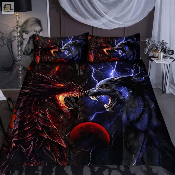 Epic Dragon Wolf Duvet Comfort So Good Its Mythical elitetrendwear 1