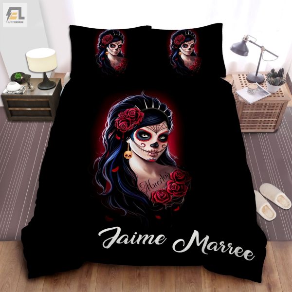 Sleep With Roses Laughs Custom Skull Duvet Sets elitetrendwear 1