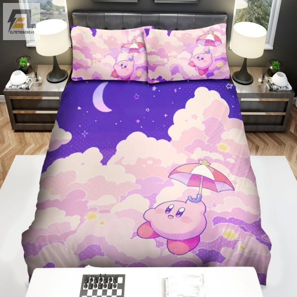 Dream On Clouds With Kirby Comfy Funny Bedroom Set elitetrendwear 1