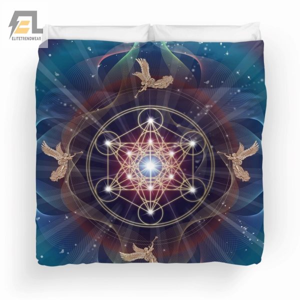 Sleep In Sacred Geometry Cozy Metatron Duvet Set elitetrendwear 1