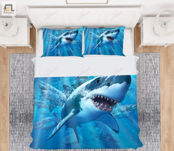 Sleep With Jaws Comfy Great White Shark Bedding Set elitetrendwear 1