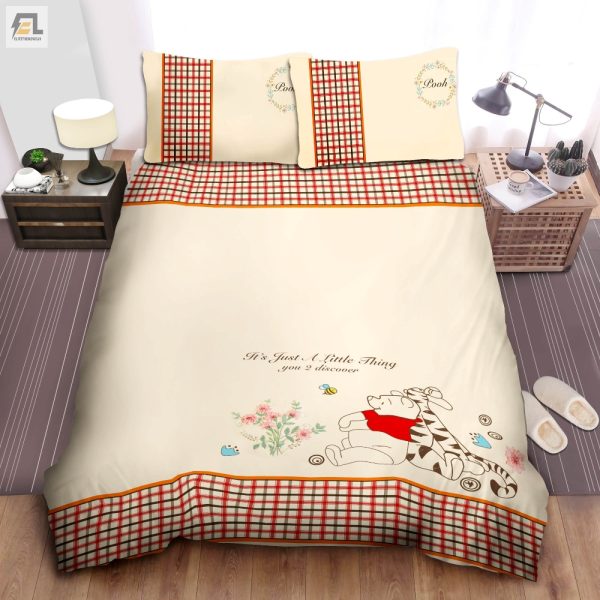 Snuggle With Pooh Comfy Plaid Bedding Set For Disney Fans elitetrendwear 1