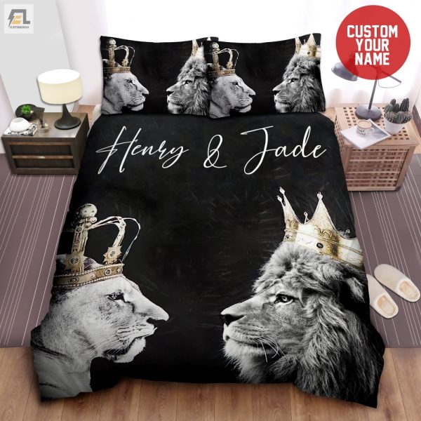 Rule Your Jungle Custom Lion Kingqueen Name Duvet Sets elitetrendwear 1