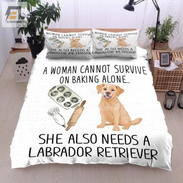 Bake With Labs Cozy Comical Labrador Duvet Cover Set elitetrendwear 1