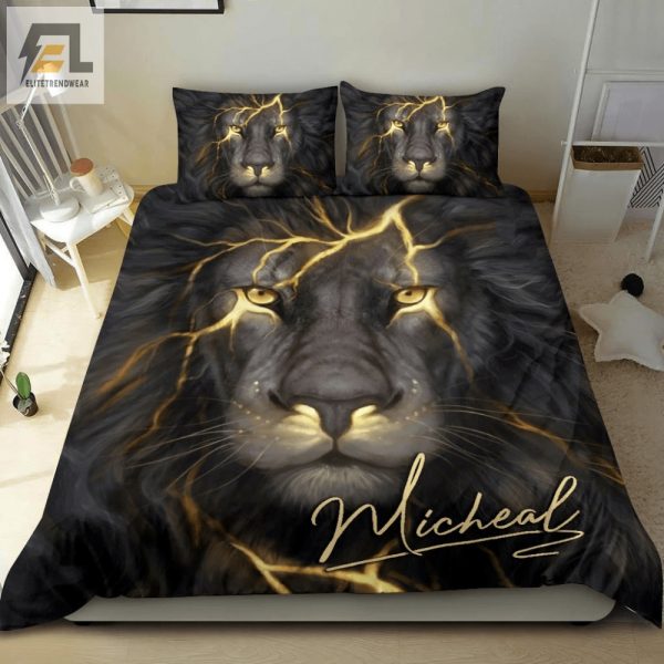 Roaring Comfort Personalized Lava Lion Duvet Cover Set elitetrendwear 1