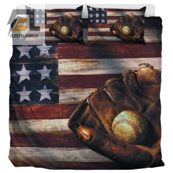 Sleep Like A Patriot Comfy Baseball Flag Bedding elitetrendwear 1